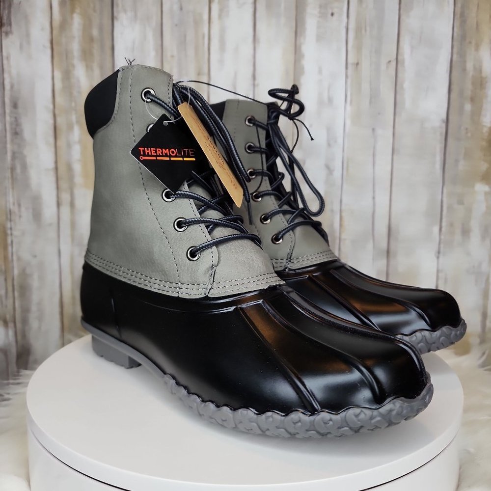 Weatherproof Men's Black and Gray Boots